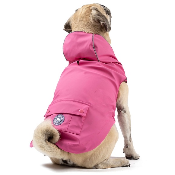North Fetch Dog Raincoat Pink Camoflauge Dog Raincoat - Picture 2 of 5